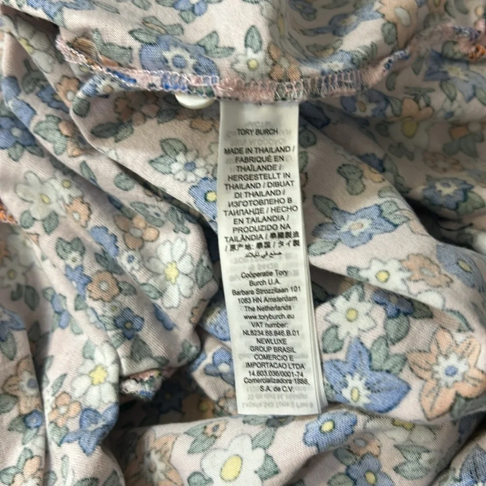 Tory Burch Polo MERCERIZED COTTON SLEEVELESS RIBBON WILD PRINTED FLOWER Top XL